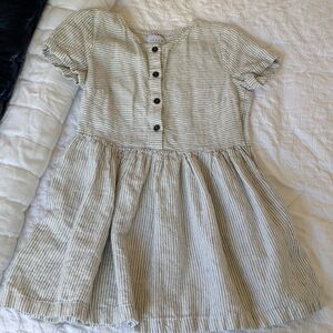 EUC OffOn Linen Dress, Blach and White Stripes